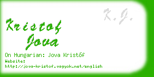 kristof jova business card